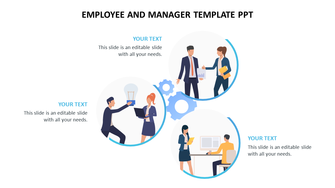 Best Employee And Manager Template PPT PowerPoint Slide